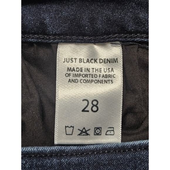 Women's Size 28 Just Black Denim Jeans Made In USA Mid Rise Skinny Stretch - Picture 5 of 8